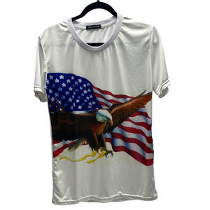 John Hancock Jersey Tee Shirt US Flag With Eagle Graphic Size Lar…